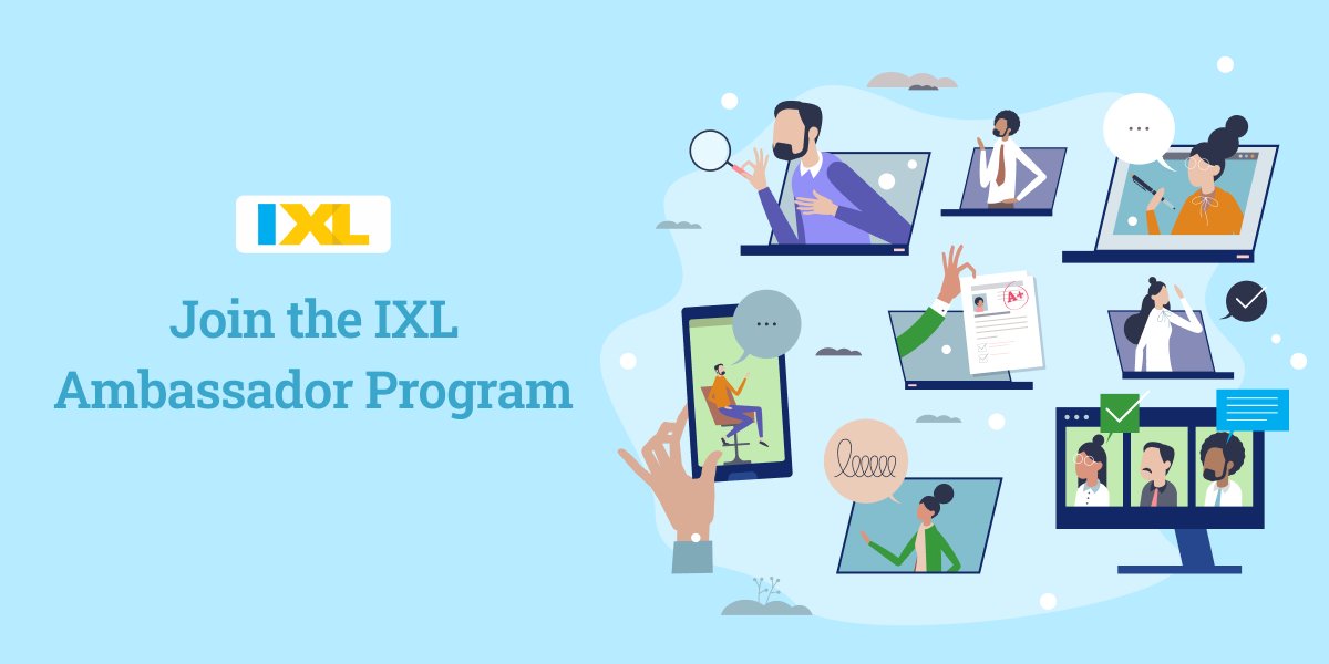 MeghanM_IXL's tweet card. Are you passionate about IXL and inspiring fellow educators? The IXL Ambassador Program celebrates passionate IXL teachers and administrators who want to share their success, innovation, and creati...