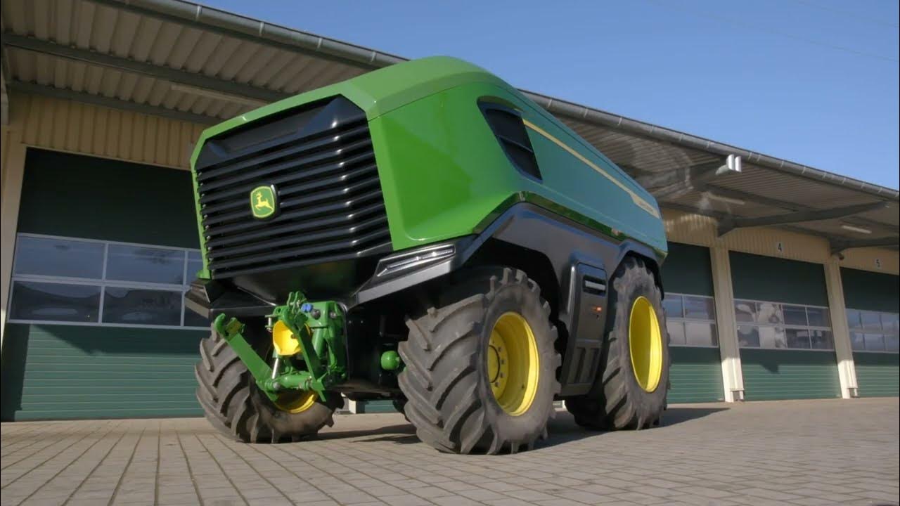 GridTractor's tweet card. Autonomous Battery Electric Tractor | Future of Farming | John Deere