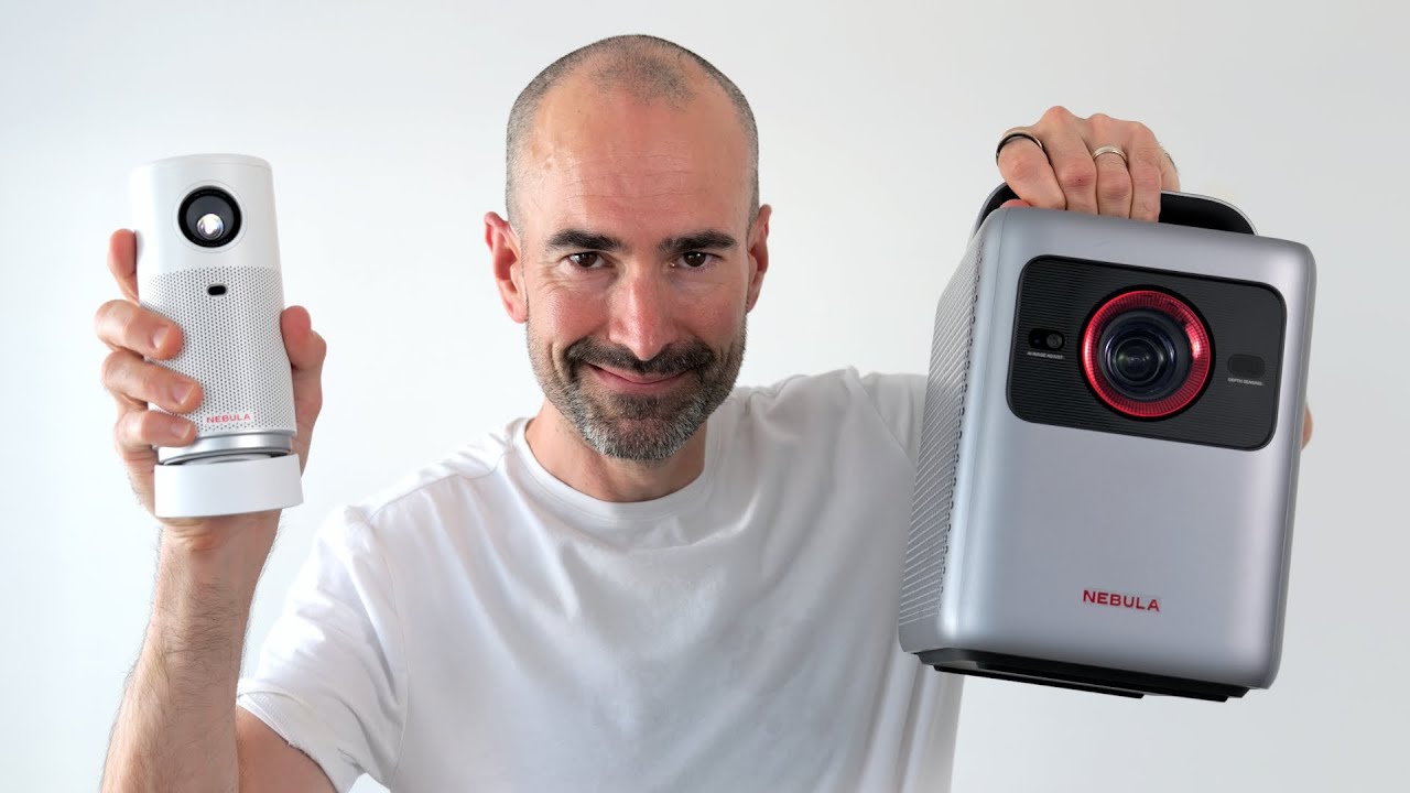 TechSpurtVideo's tweet card. Which Home Projector Is Best? | Anker Nebula Capsule Air vs Cosmos 4K...