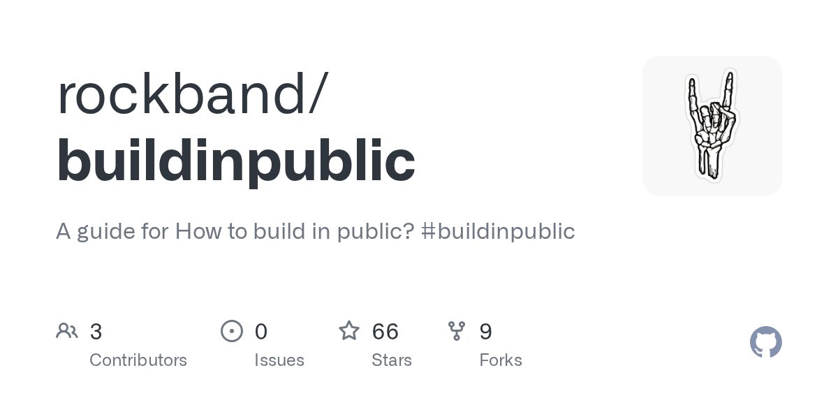 lenapauljs's tweet card. A guide for How to build in public? #buildinpublic - rockband/buildinpublic