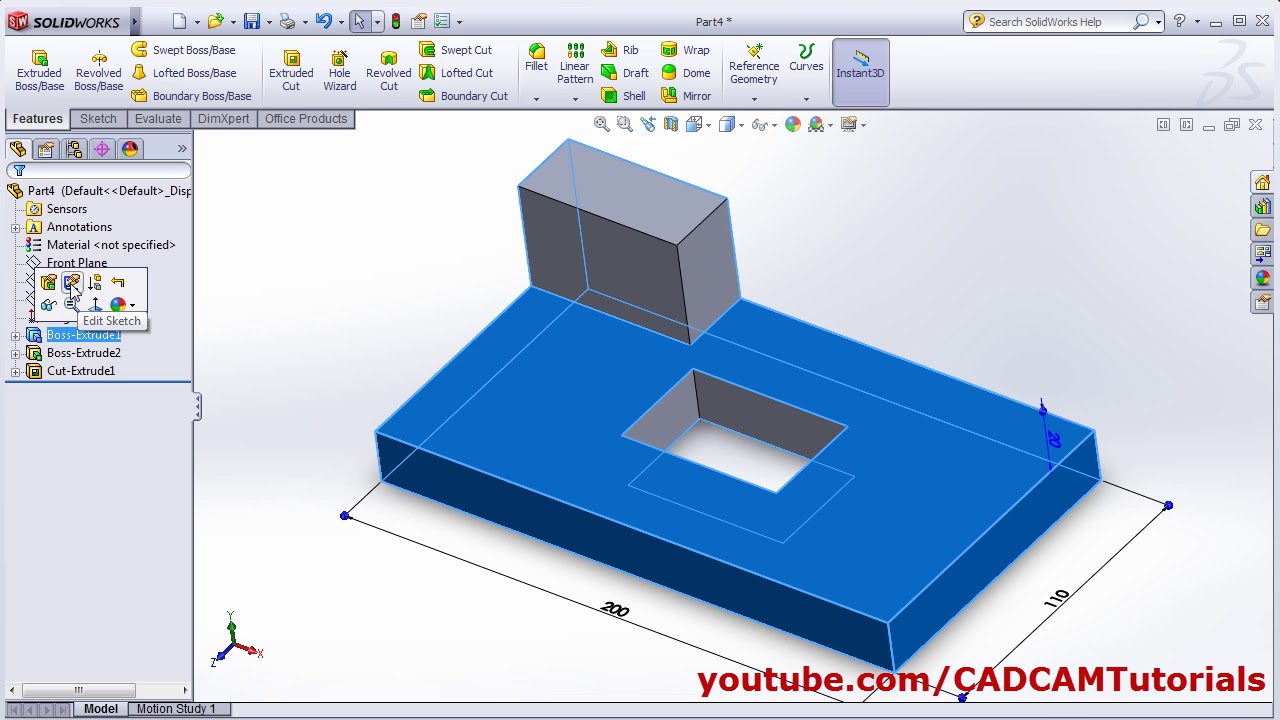 SolidWorks4u's tweet card. SolidWorks Basics Tutorial for Beginners - 4 | Learn SolidWorks...