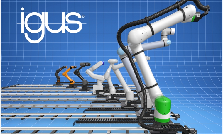 mundocompresor's tweet card. IGUS | El eje lineal con conexión plug-to-program ahorra hasta 10.000 euros en costes de puesta a punto y cuadruplica el espacio de trabajo.