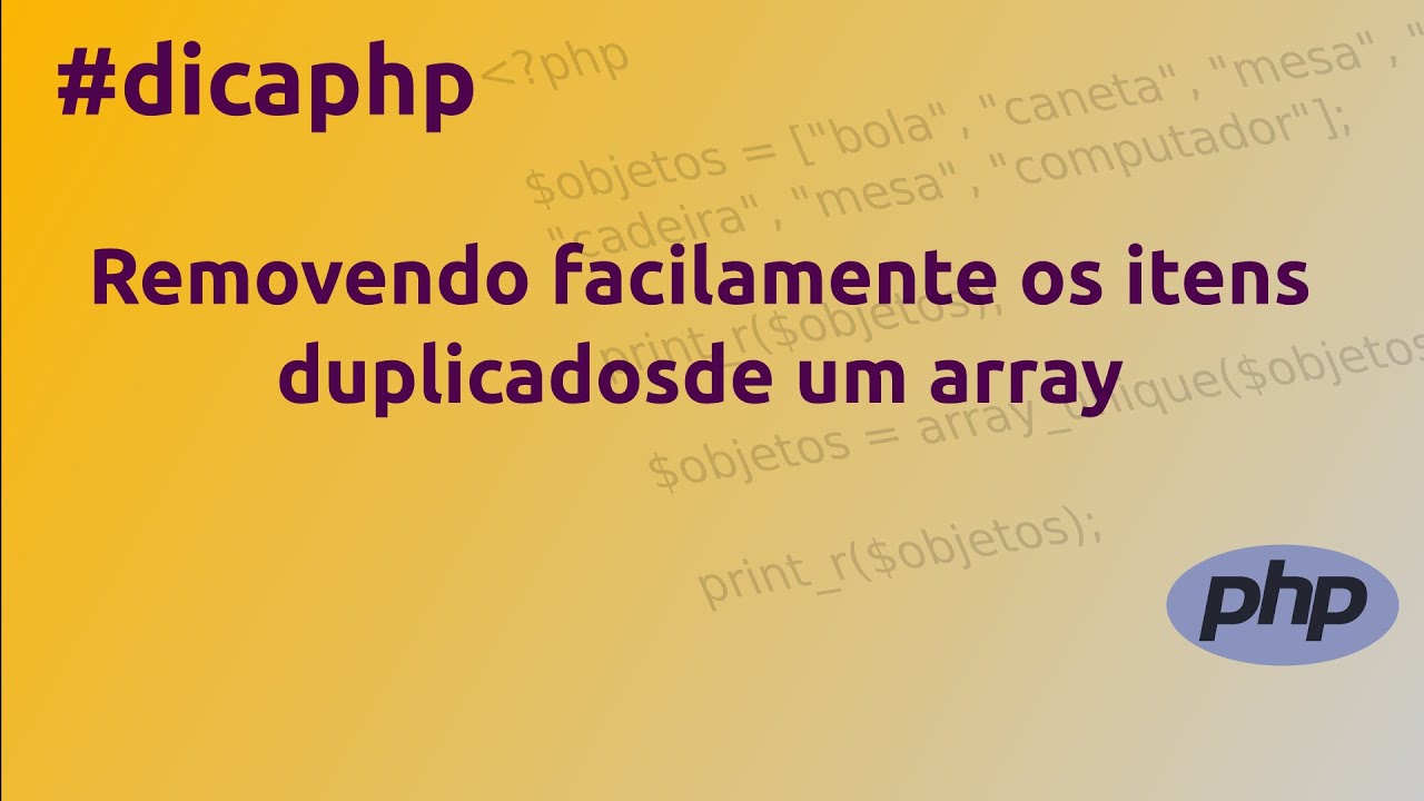 seed_byte's tweet card. Dica de PHP - Removendo os itens duplicados de um array com a função...