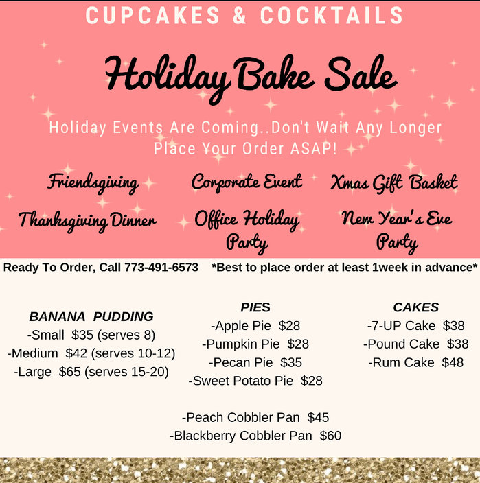 Sweetsanddrinks's tweet card. Have you started your holiday planning? Now is the Perfect time to place your dessert orders for all your holiday events. Place a holiday order by November 15th, receive 10% off! *must mention this...