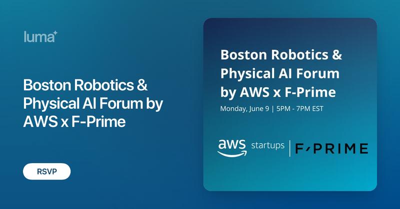 MalikaCantor's tweet card. AWS Robotics & Physical AI Forum @ F-Prime Join leading Robotics & Physical AI founders and technical leaders for an evening of insights and meaningful…