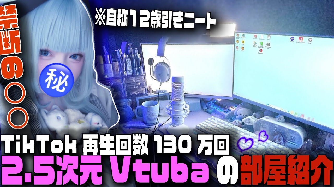 Hz_o_o_'s tweet card. 【ゲーム部屋紹介】TikTok再生回数130万のデスクが色々○○だった！？