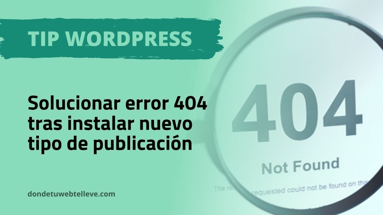 EvaFQuintana's tweet card. ⛔ Solucionar Error 404 tras instalar un nuevo tipo de post (enlaces...