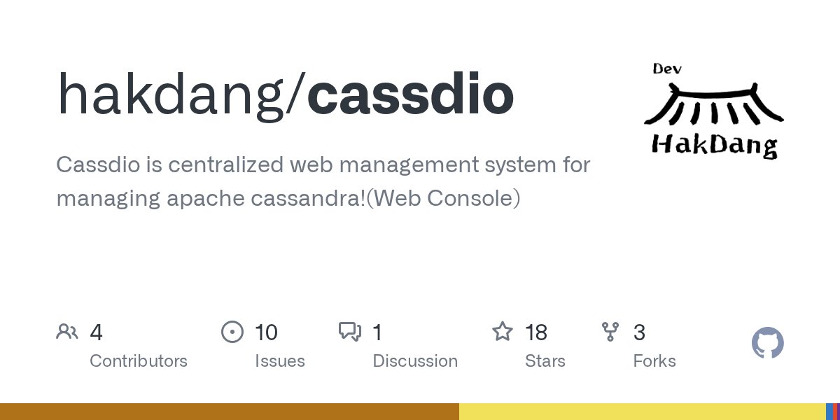 geunkr's tweet card. Cassdio is centralized web management system for managing apache cassandra!(Web Console) - hakdang/cassdio