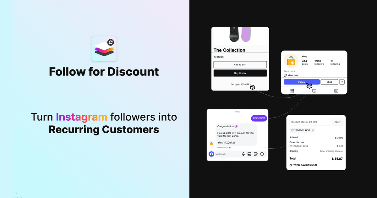 rajeshjoshi_dev's tweet card. Reward your Instagram followers with exclusive Shopify discount codes via automated DMs. Build loyalty, grow followers, and turn first-time buyers into repeat customers. Join our early access...
