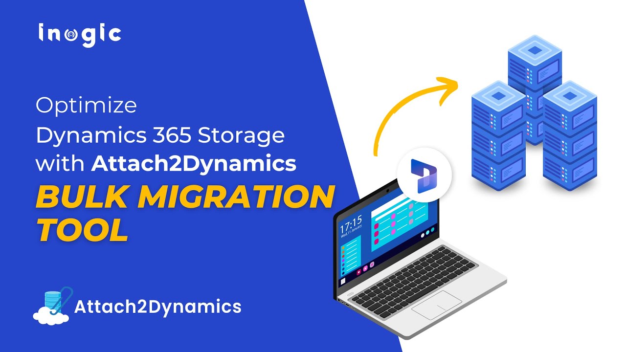 inogic's tweet card. Optimize Dynamics 365 Storage with Attach2Dynamics Bulk Migration Tool