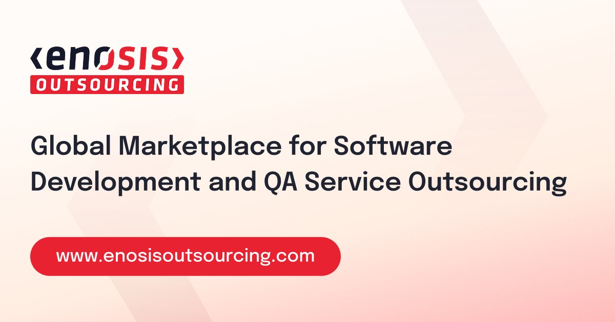 OutsourceEnosis's tweet card. Global Marketplace for Software and QA Service Outsourcing