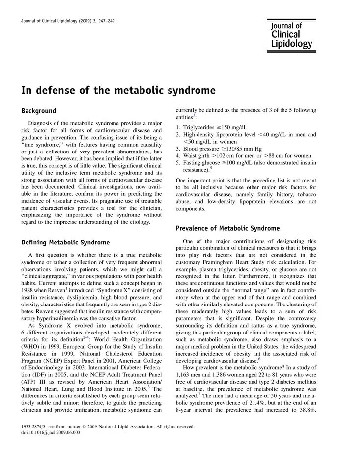 DocsDel's tweet card. In defense of the metabolic syndrome