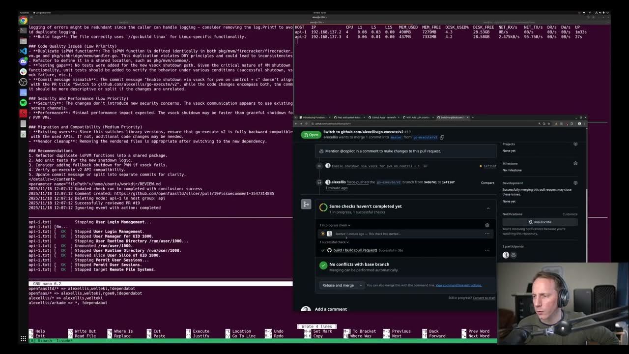 alexellisuk's tweet card. Code Review Bot with Slicer (Firecracker) and opencode