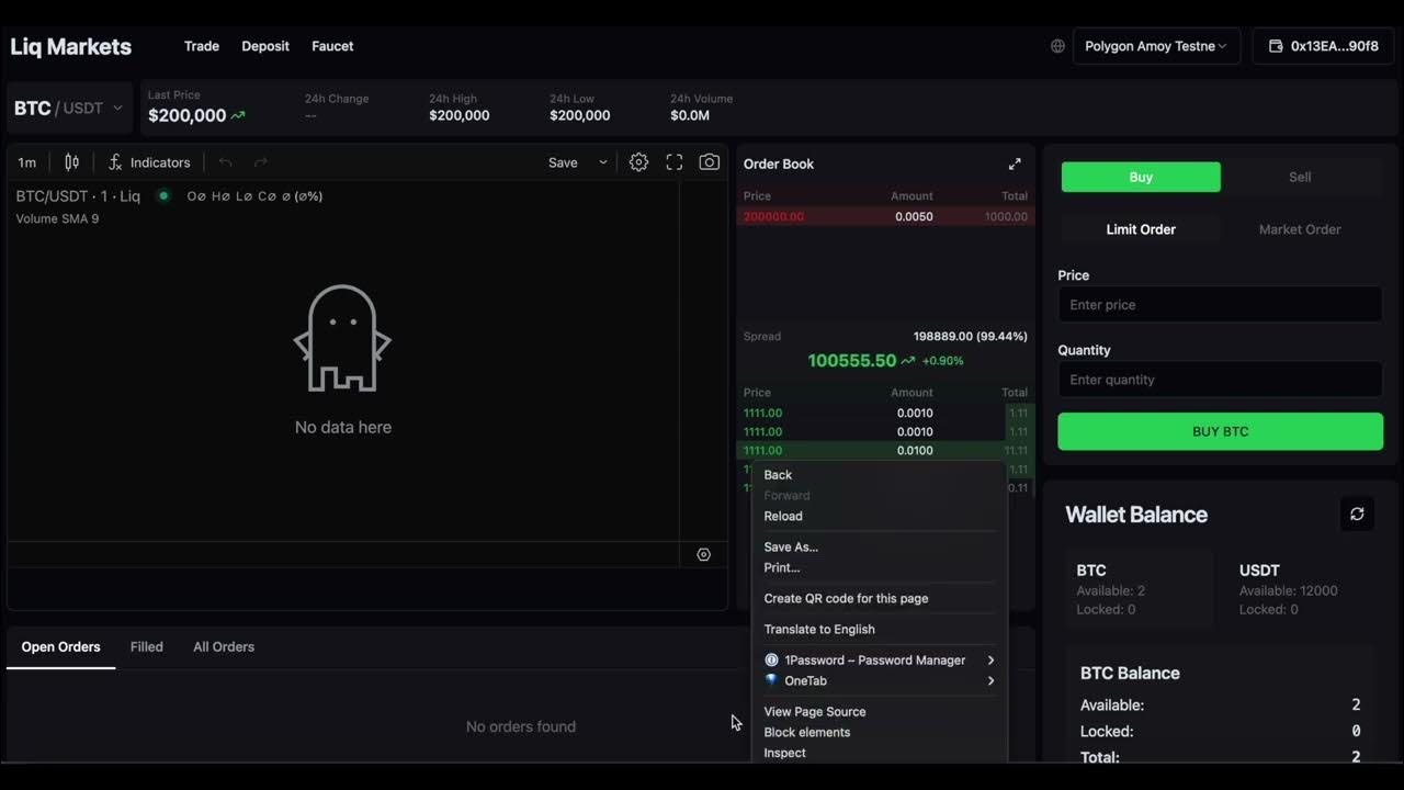 PelagosNetwork's tweet card. Liq Markets Demo