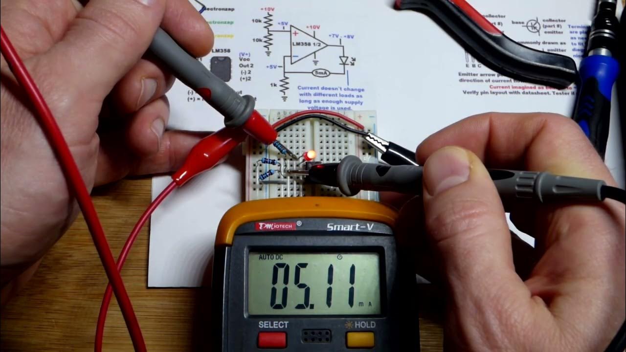 AiPrepperX's tweet card. 5mA Current Source Op Amp Circuit Multimeter Measured