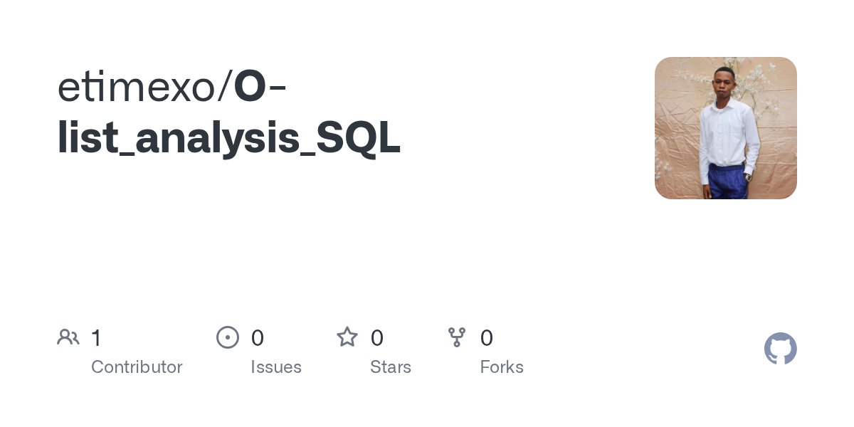 theGentleDove's tweet card. Contribute to etimexo/O-list_analysis_SQL development by creating an account on GitHub.