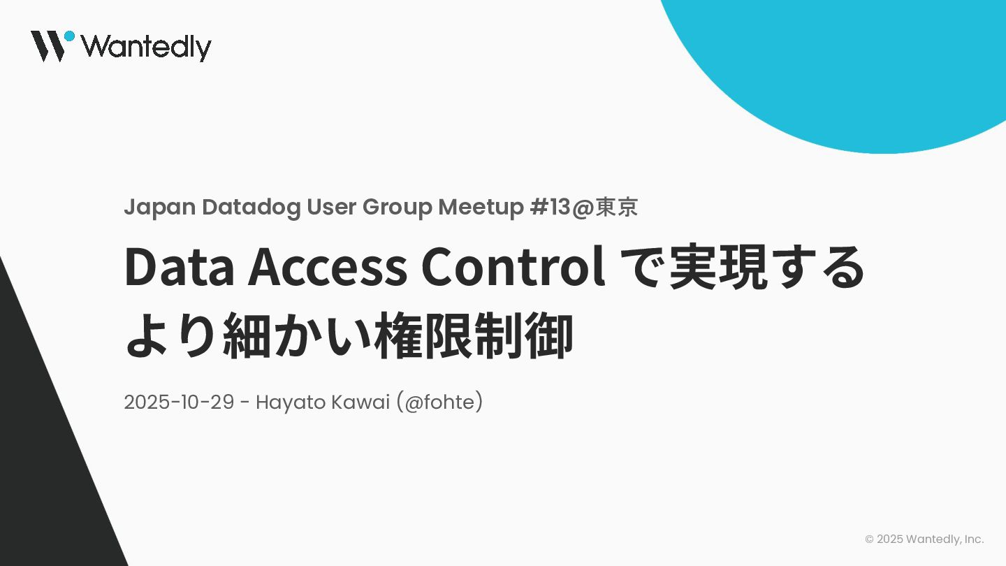 fohte's tweet card. Japan Datadog User Group Meetup#13@東京 で話した資料です。 https://datadog-jp.connpass.com/event/368663/
