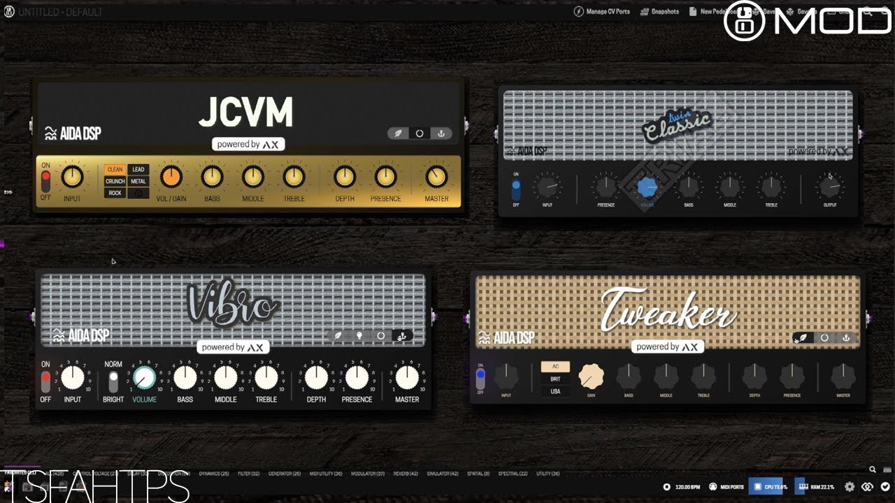 modaudiotw's tweet card. Neural Amp Sims on the Mod Dwarf - AIDA DSP JVCM, Tweaker, Vibro &...