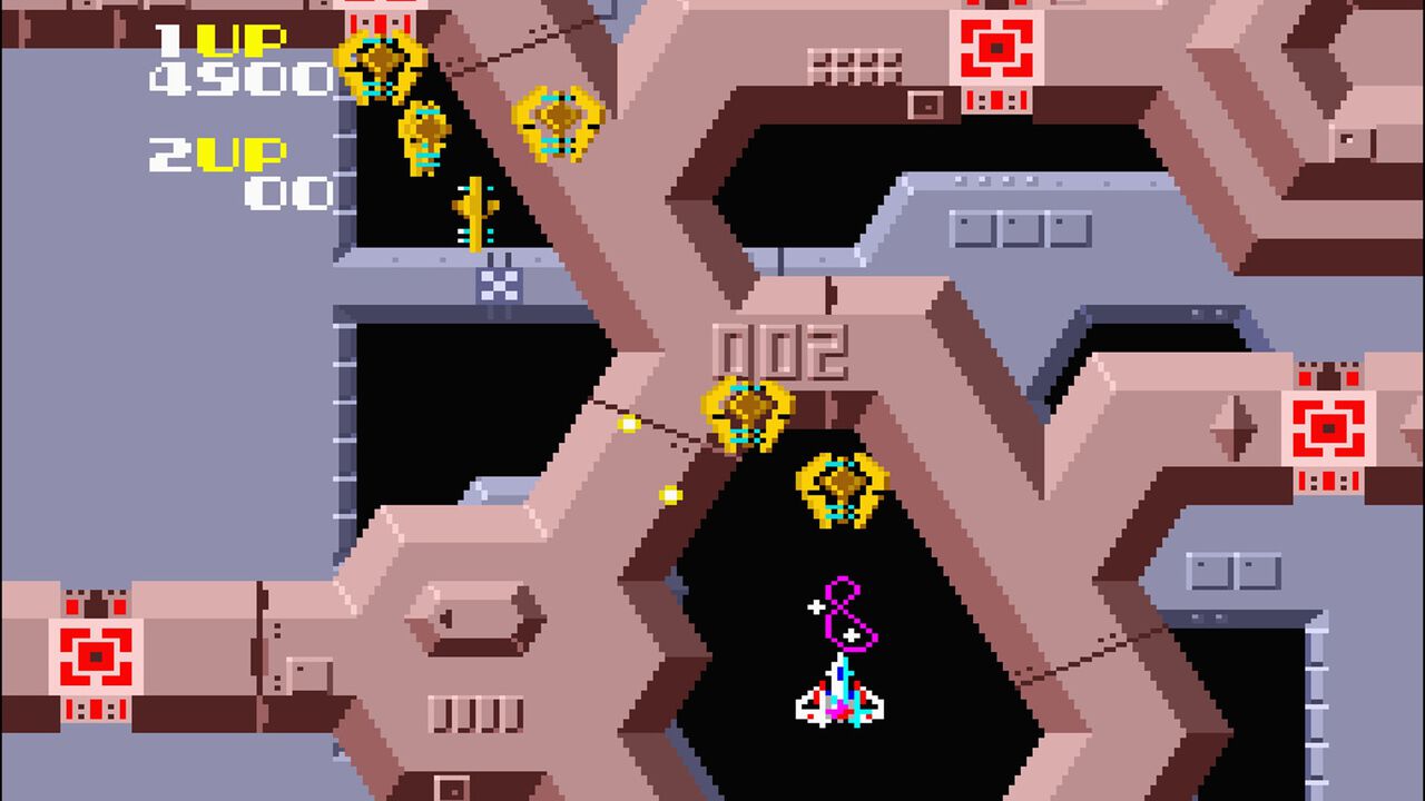 DB_o2a4's tweet card. セイブ開発のシューティングゲーム『サイオン』アーケードアーカイブス版が2025年10月30日発売。プレイヤーは多層都市クリスタルヘブンを舞台に、同族を救うため最奥の敵基地を目指す。