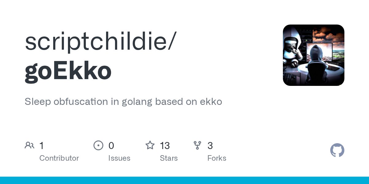 ScriptChildie's tweet card. Sleep obfuscation in golang based on ekko. Contribute to scriptchildie/goEkko development by creating an account on GitHub.