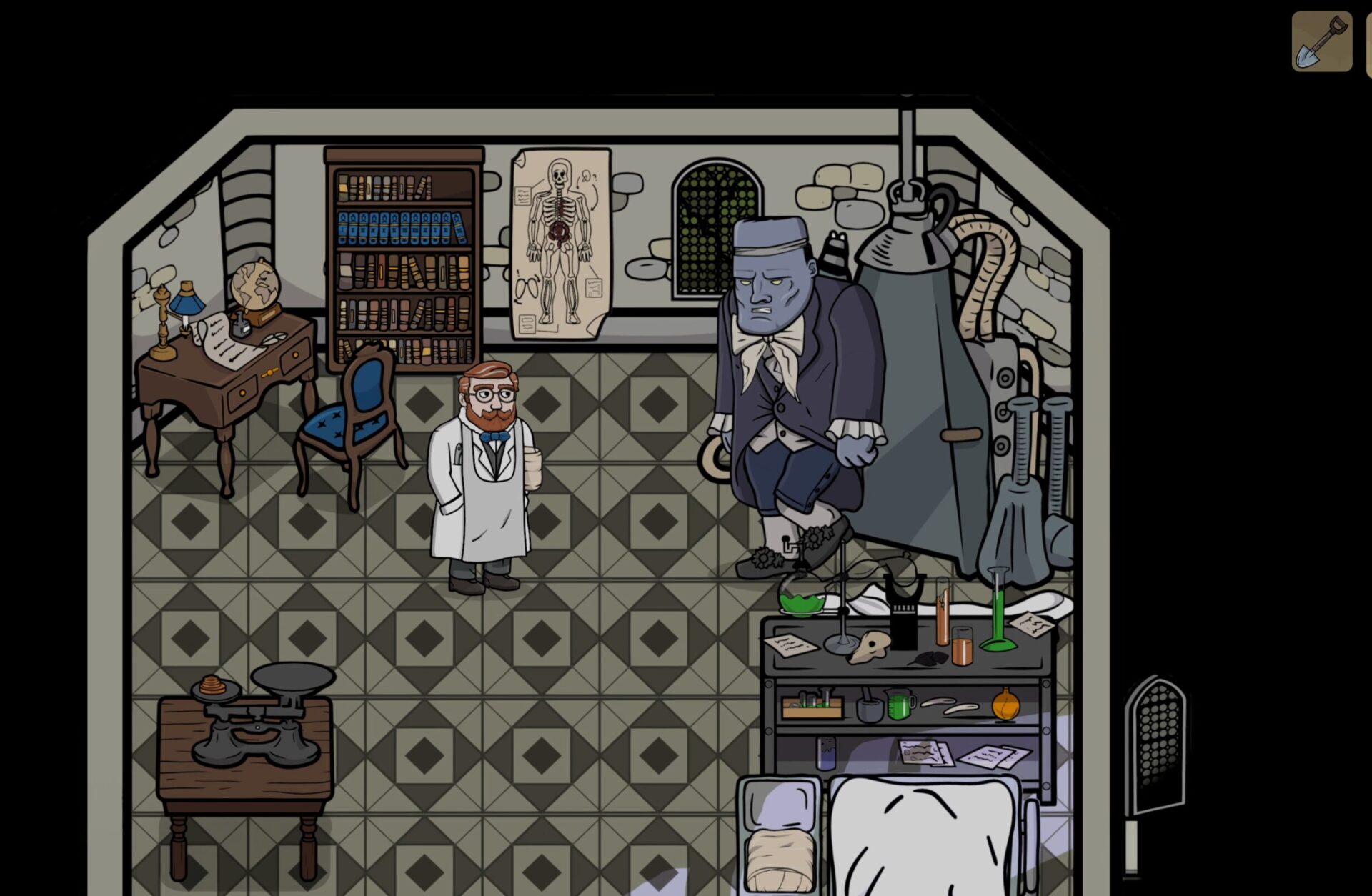 Jupiter_Hadley's tweet card. Frankenstein's Monster sees you and your friends racing around a town collecting body parts to make the best monster possible.