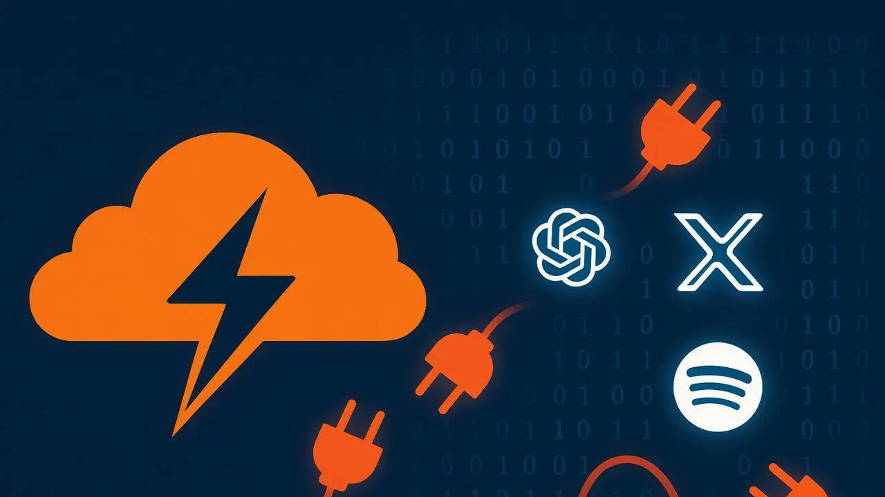 TimesNow's tweet card. Recent disruptions affected many internet users relying on popular services like Spotify, X, and ChatGPT due to an outage caused by Cloudflare. This global cloud services and cybersecurity firm faced...