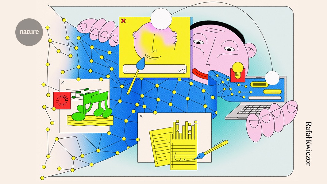 Nature's tweet card. Nature - Chatbots and AI models are challenging ideas about who — or what — can create art, music and more.