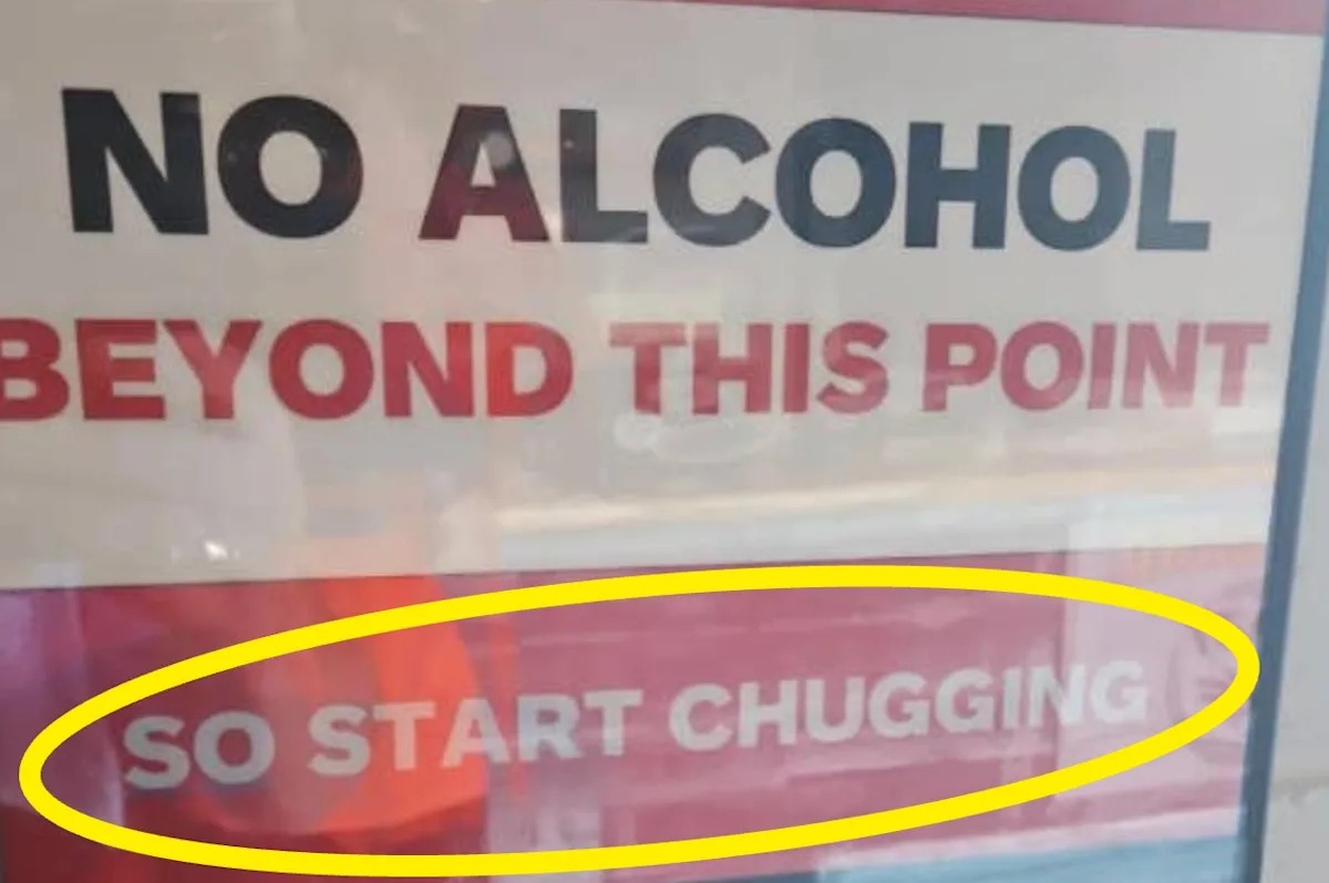 TheJoyProject1's tweet card. "The sign that tried so hard and got so far."