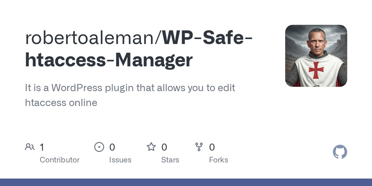 RobertoC_A's tweet card. It is a WordPress plugin that allows you to edit htaccess online - robertoaleman/WP-Safe-htaccess-Manager