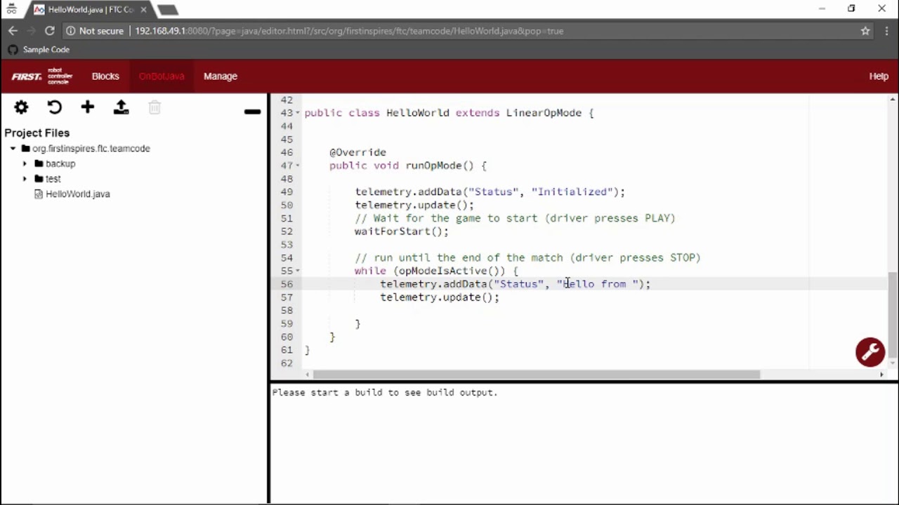openftc's tweet card. Introduction to FTC OnBot Java