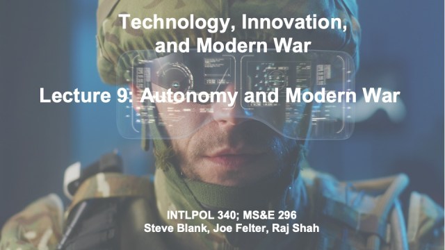 ReDefPod's tweet card. We just held our ninth session of our new national security class Technology, Innovation and Modern War. Joe Felter, Raj Shah and I designed a class to examine the new military systems, operational…