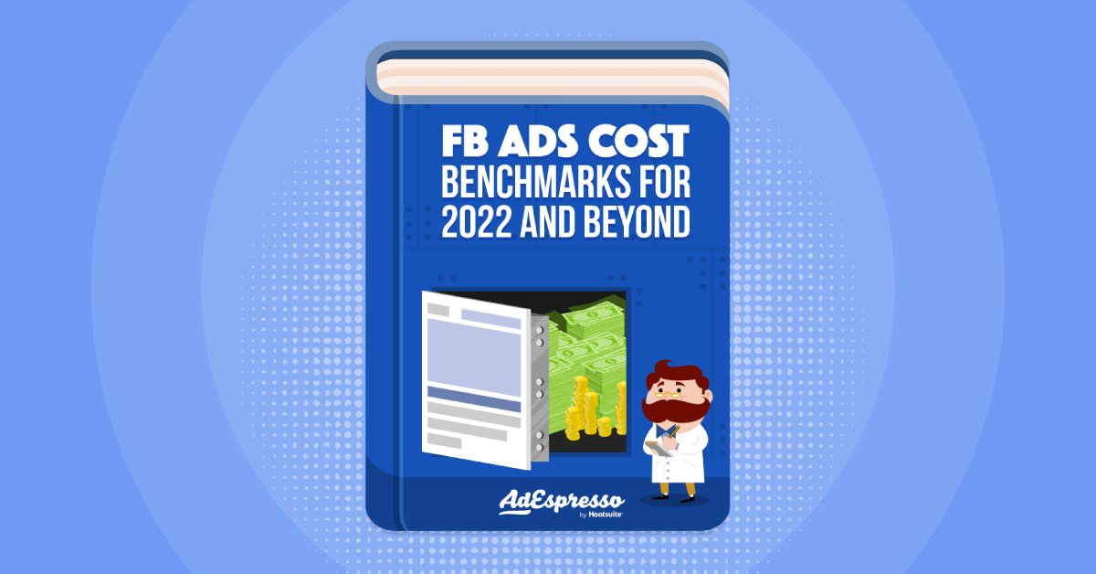 AdEspresso's tweet card. Download our full study on the average costs of Facebook Advertising in 2020 and 2021 and understand how your campaign is performing compared to the industry.