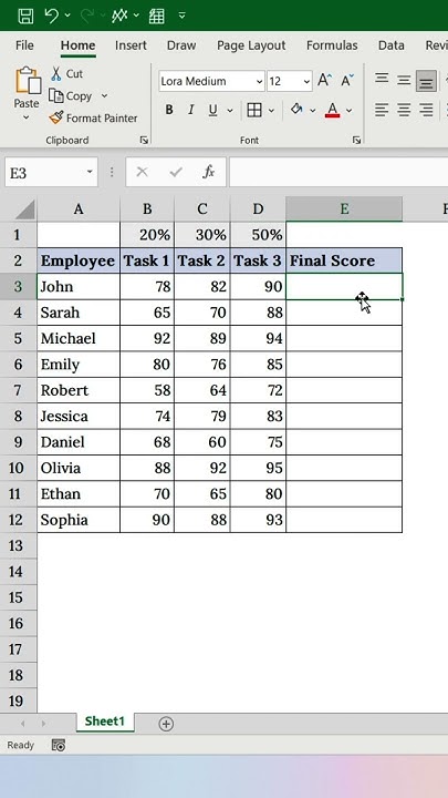 JB5453's tweet card. Stop Manual Math! Auto Calculate Final Scores Using SUMPRODUCT