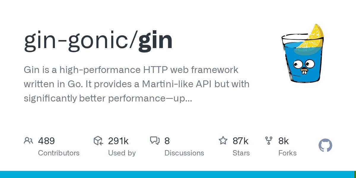 github_tracker's tweet card. Gin is a high-performance HTTP web framework written in Go. It provides a Martini-like API but with significantly better performance—up to 40 times faster—thanks to httprouter. Gin is designed for ...