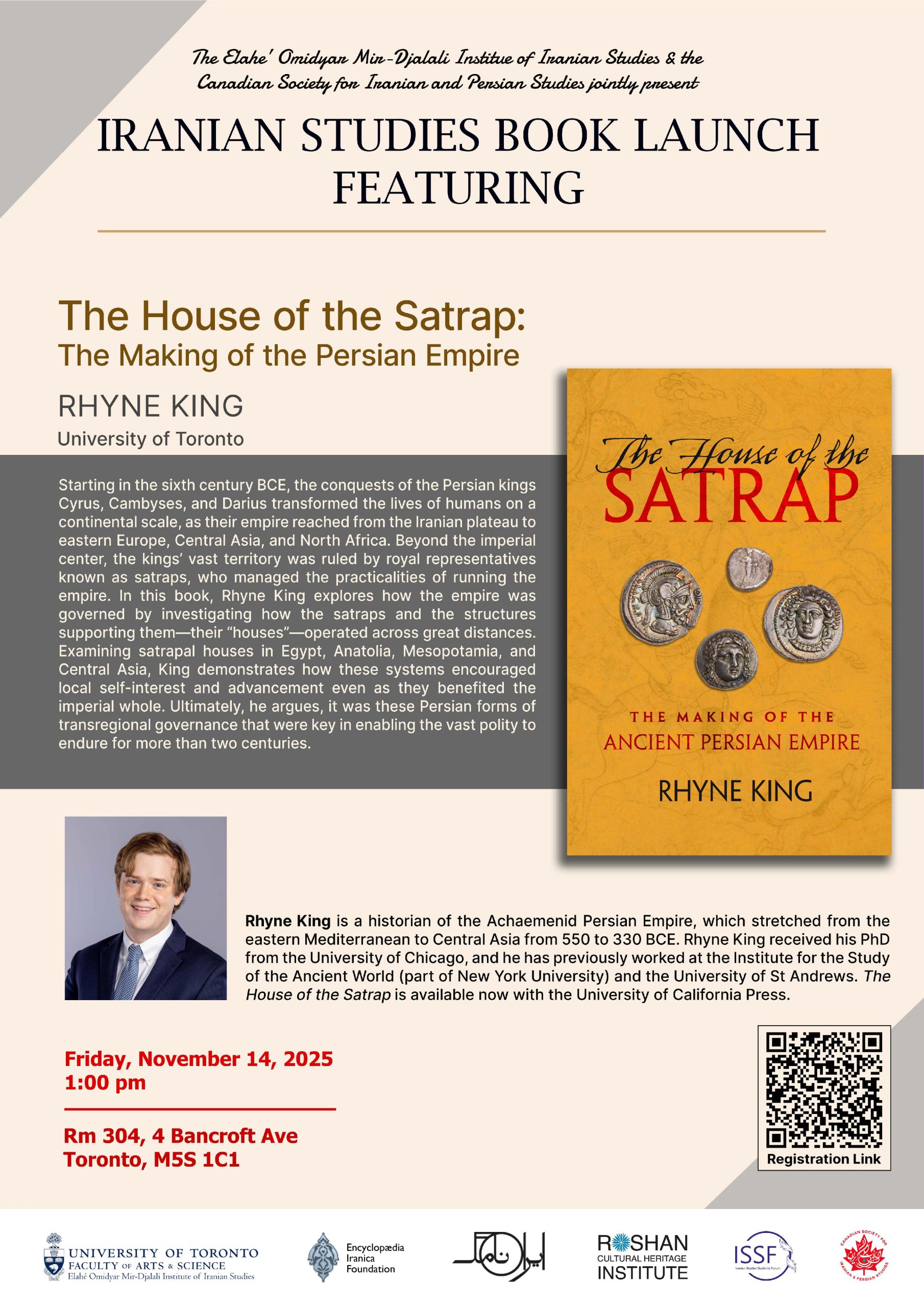 SOAS_SPIZS's tweet card. The Elahé Omidyar Mir-Djalali Institute of Iranian Studiespresents The House of the Satrap: The Making of the Persian Empire Rhyne King, University of Toronto Friday, November 14, 2025, 1:00 p.m....