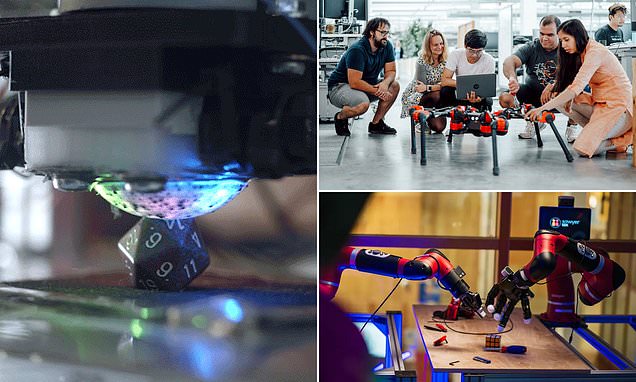 VRodriguezPhD's tweet card. Among the machines being developed are walking hexapods that resemble a spider, a robotic arm and a human-like hand complete with sensors to help it touch.