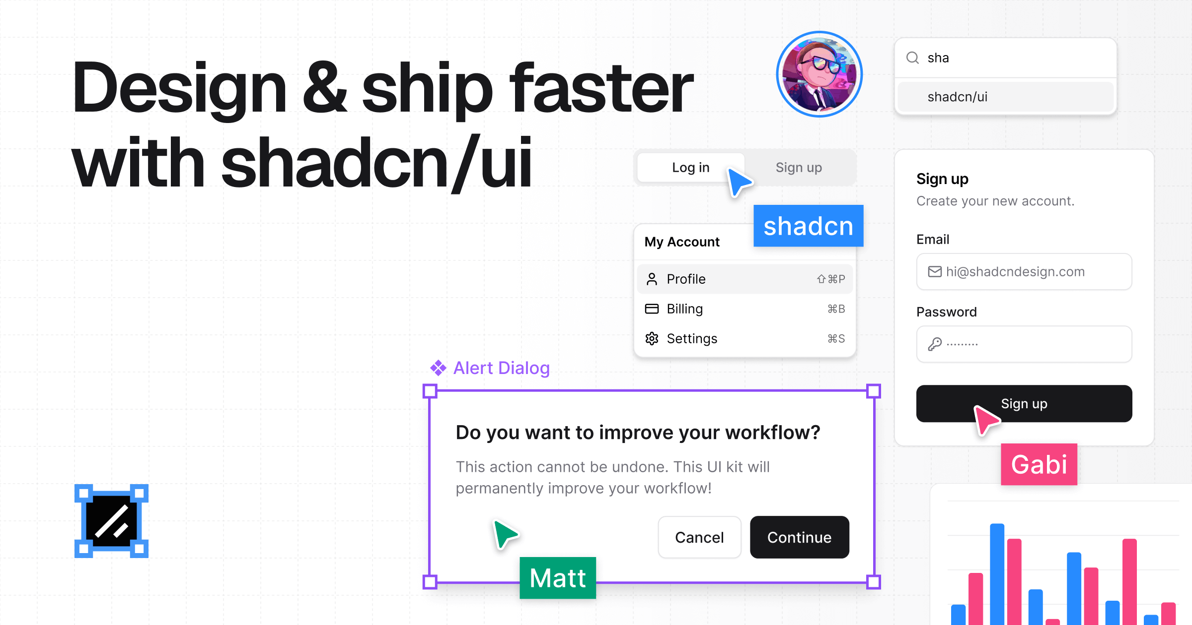 orcdev's tweet card. Design and build faster with 2,000+ shadcn/ui Figma components, Pro Blocks with production-ready code, templates, charts, and a Figma plugin that exports variables and generates clean shadcn/ui +...