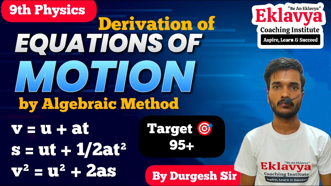 WeAreEklavya's tweet card. Derivation of Equations of Motion-Algebraically #equationsofmotion...