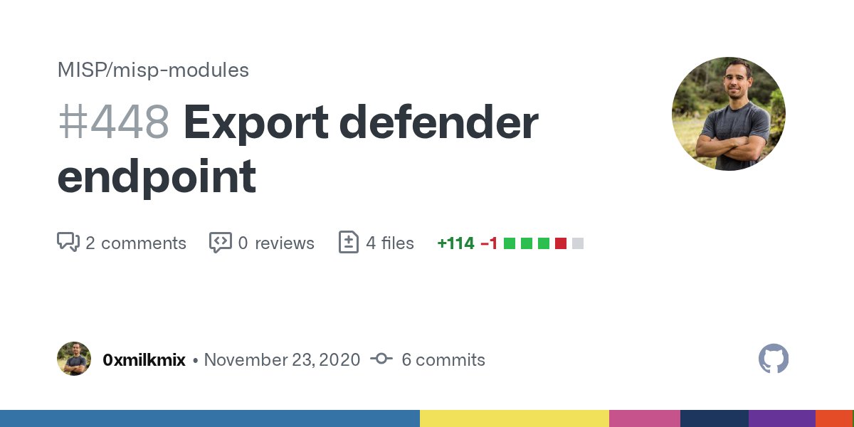 HacknowledgeCH's tweet card. Hello, Please find the source for a module allowing to export events in the form of KQL queries to use in Defender for Endpoint Advanced Hunting API. This can be useful if you would like to perform...