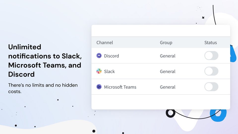 sklabsdev's tweet card. "Streamline your alerts with Ping! Manage and send unlimited notifications across Slack, Teams, Discord. Never miss a beat—get started today!"