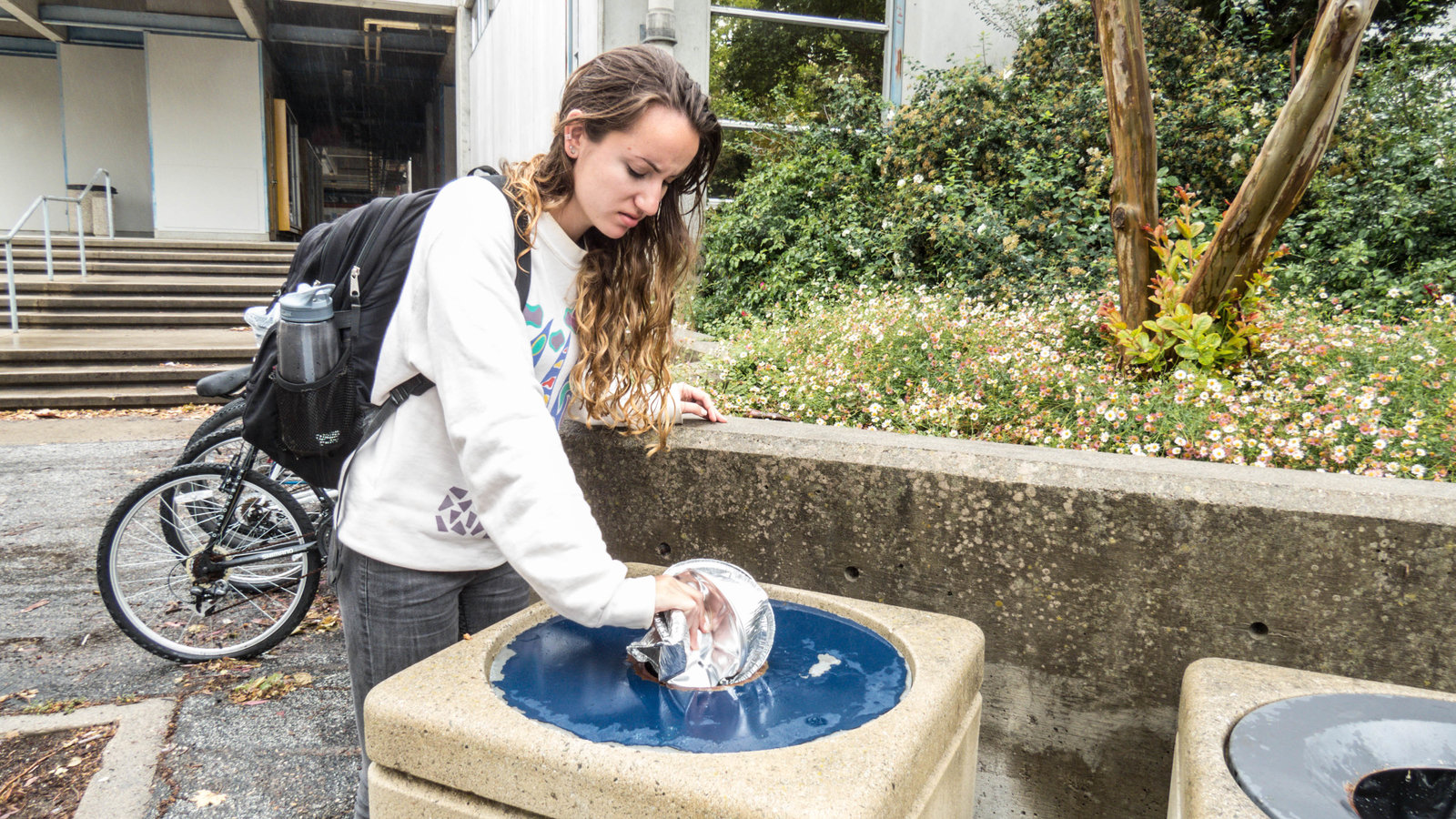 calpolycki's tweet card. Implement more effective recycling, composting, and waste management