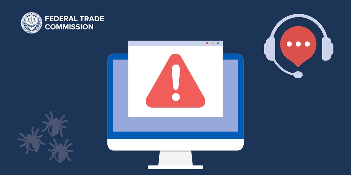 Ag_Fed's tweet card. You’re online and get a message or pop-up alerting you to a problem with your computer. The message might even say or suggest it’s from Microsoft, Apple, or Geek Squad. Should you click immediately...