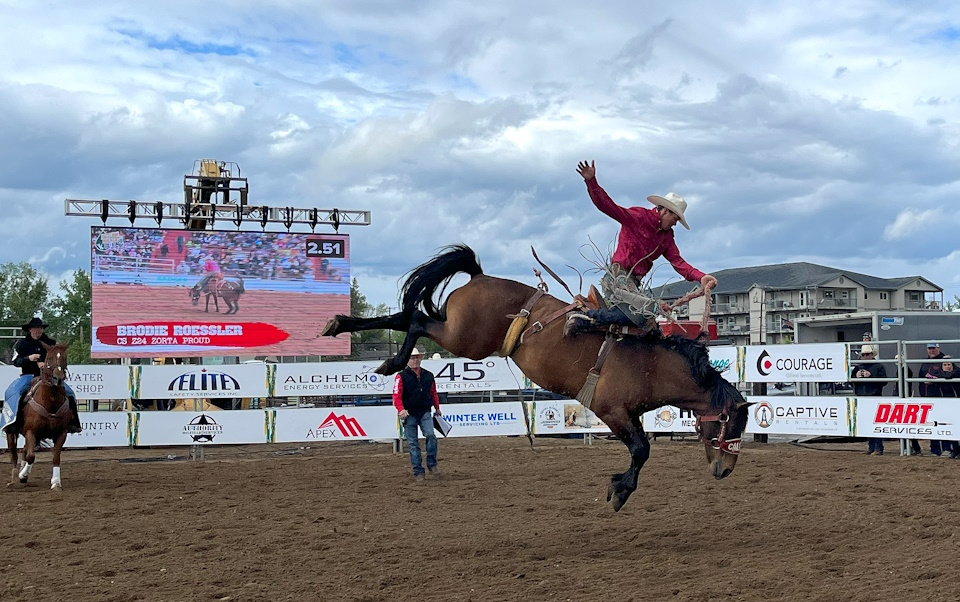 DiscoverWeyburn's tweet card. Tickets are on sale now for the second annual Outlaw Buckers and Oil Kings Match Saddle Bronc Riding event being held in Weyburn on June 3rd.