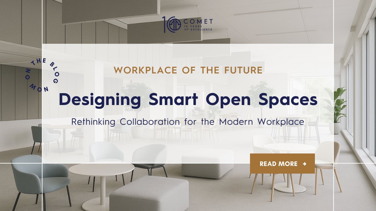 cometarch's tweet card. The era of endless open offices is over. What’s next is smarter: open spaces designed with intent.The modern workplace demands openness that encourages