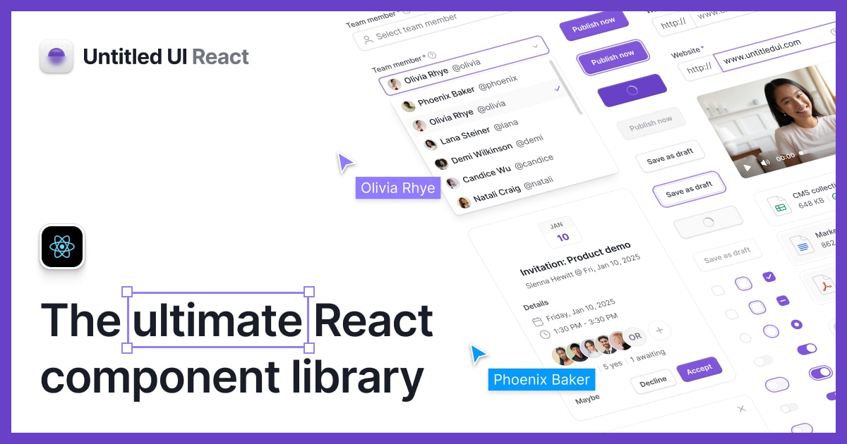jordanphughes's tweet card. Welcome to Untitled UI React documentation. Untitled UI React is the world's largest collection of open-source React components.