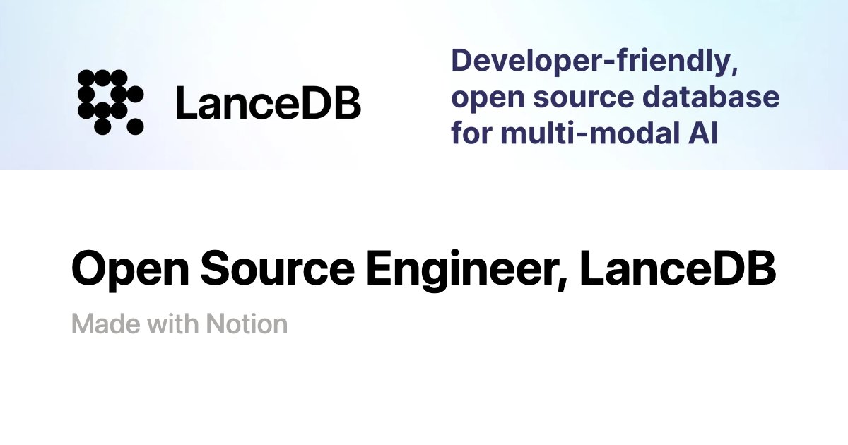 OnlyXuanwo's tweet card. About LanceDB