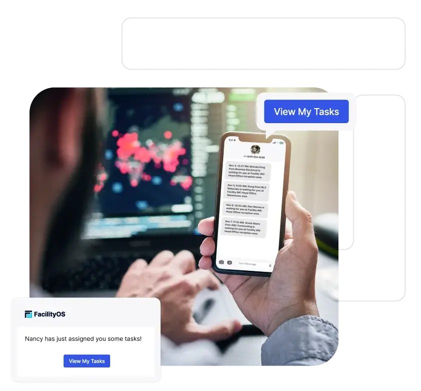 facilityos's tweet card. Stay compliant with real-time notifications from ContractorOS, ensuring timely updates for vendors, contractors, & site admins to maintain seamless operations & prevent delays.