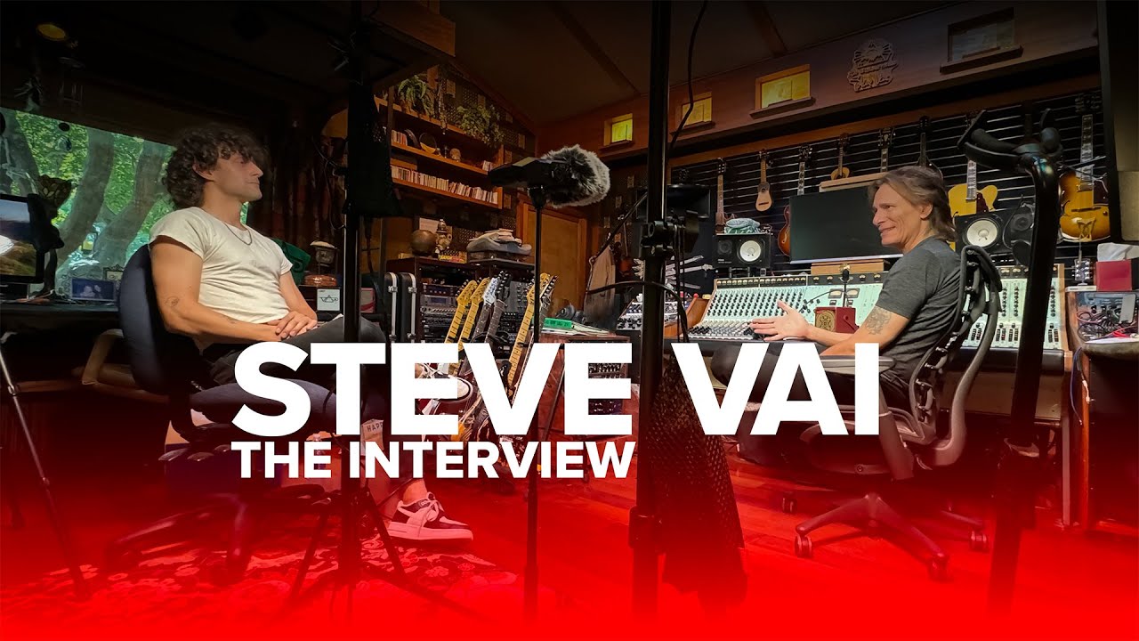 PositiveGrid's tweet card. Steve Vai Talks Guitar Technology, Spark MINI Vai, and Discovering...