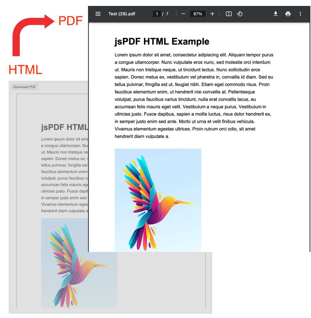 GiftVincy's tweet card. HTML to multi-page PDF creation example using jsPDF and html2canvas libraries.