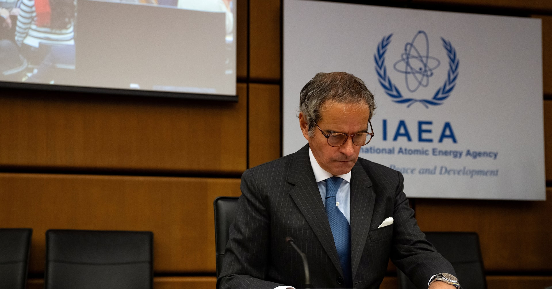 Reuters's tweet card. Europe's top three powers and the U.S. have submitted a draft resolution to this week's meeting of the U.N. atomic watchdog's 35-nation Board of Governors demanding answers and access from Iran over...